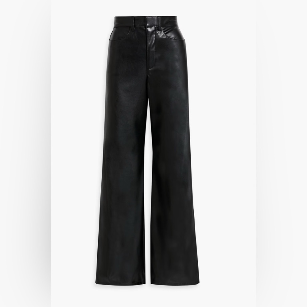 Enza Costa faux leather wide-leg pants black size 26